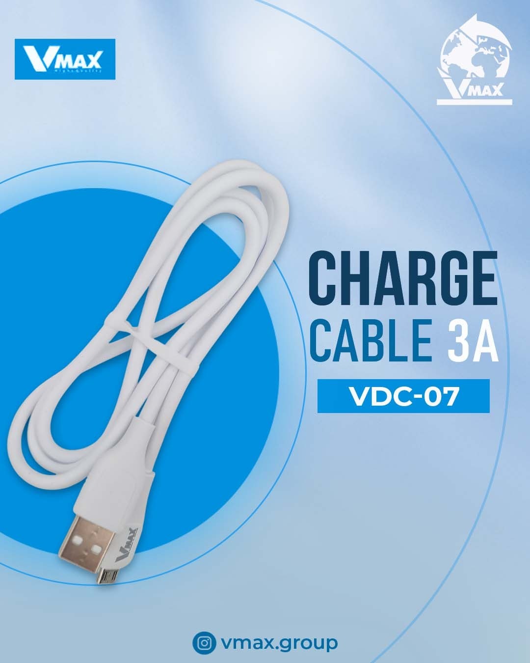USB CABLE    3A / MICRO / FAST    وصلة في ماكس سامسونغ فاست 3 امبير     V MAX    VDC 07