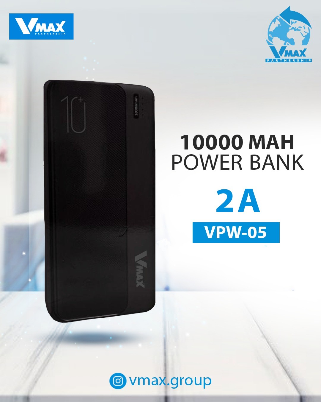 POWER BANK     10000 MAH / INDICATOR    بور بانك في ماكس مؤشر    V MAX    VPW 05
