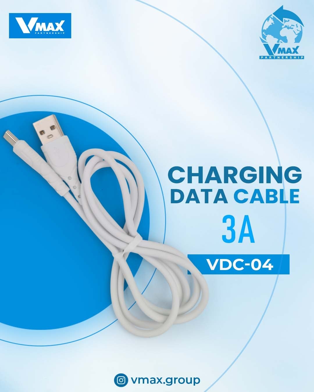 USB CABLE    3A / TYPE C / FAST     وصلة في ماكس تايب سي فاست 3 امبير     V MAX    VDC 04