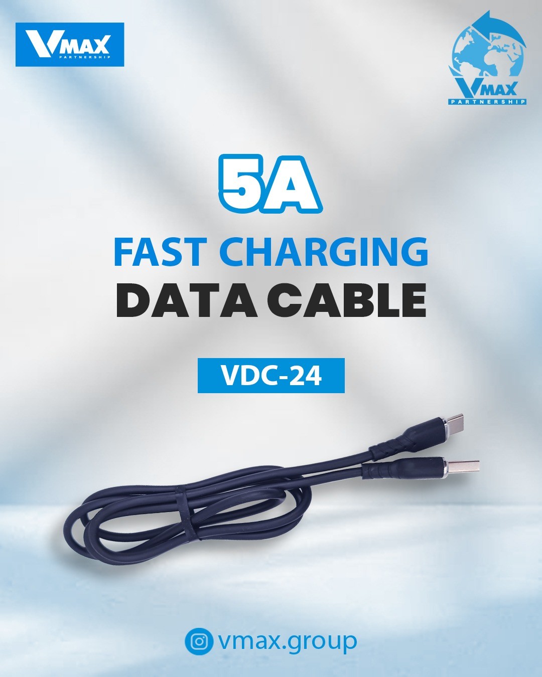 USB CABLE    5A / TYPE C / FAST    وصلة في ماكس تايب سي 5 امبير فاست     V MAX    VDC 24