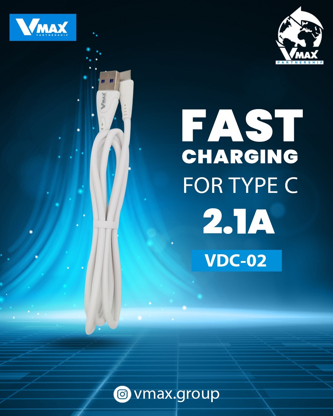 USB CABLE    2.4 / TYPE C / FAST    وصلة في ماكس تايب سي فاست 2.4 امبير     V MAX    VDC 02
