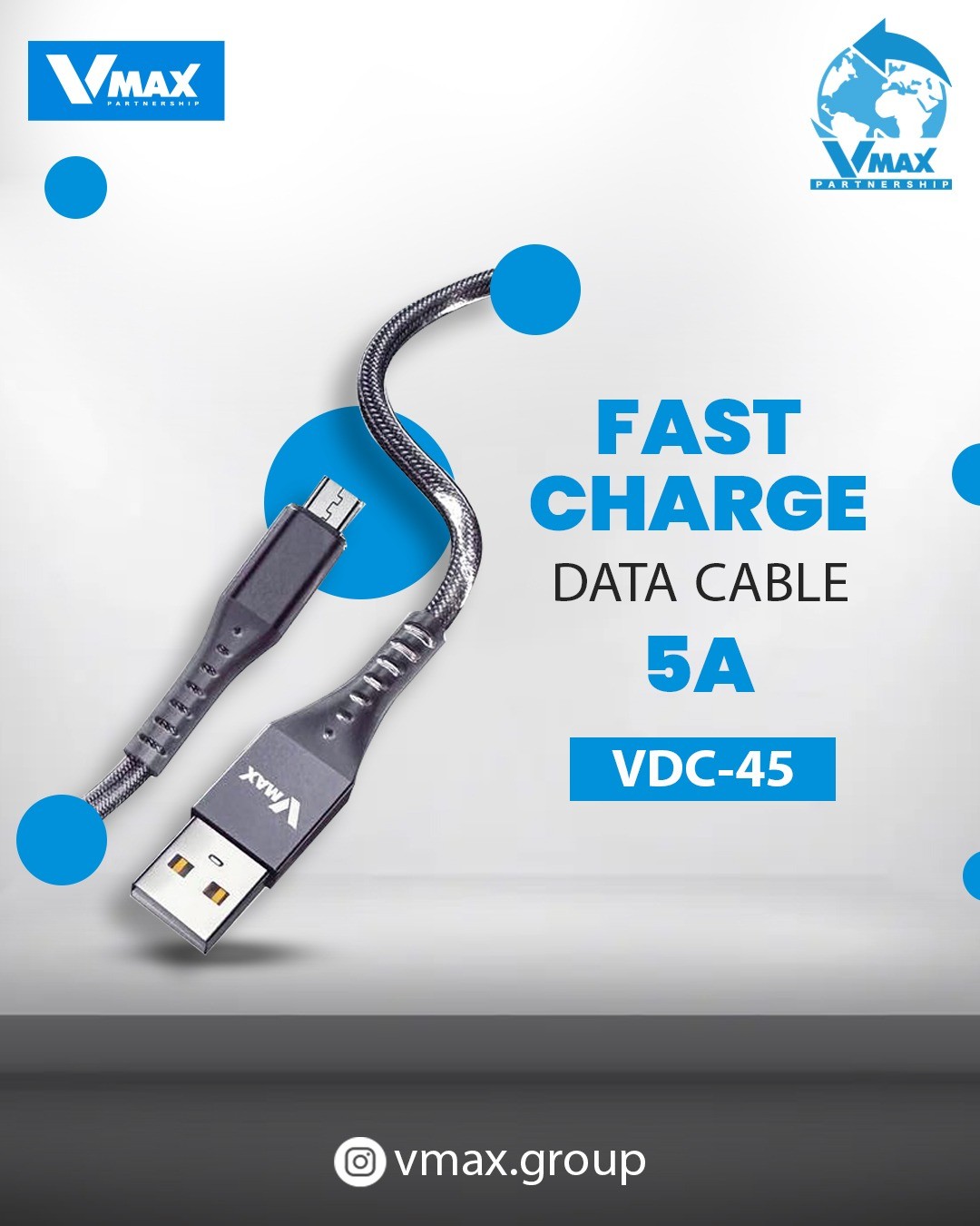 USB CABLE    5A / MICRO / FAST    وصلة في ماكس سامسونغ 5 امبير فاست     V MAX    VDC 45