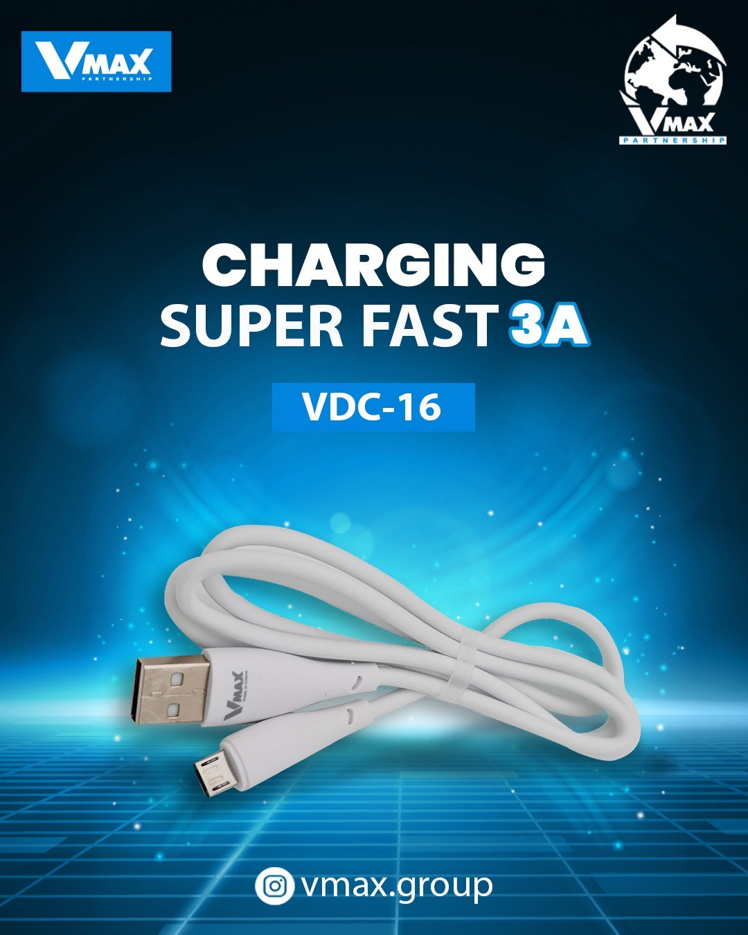 USB CABLE    3A / MICRO / FAST    وصلة في ماكس سامسونغ فاست 3 امبير     V MAX    VDC 16