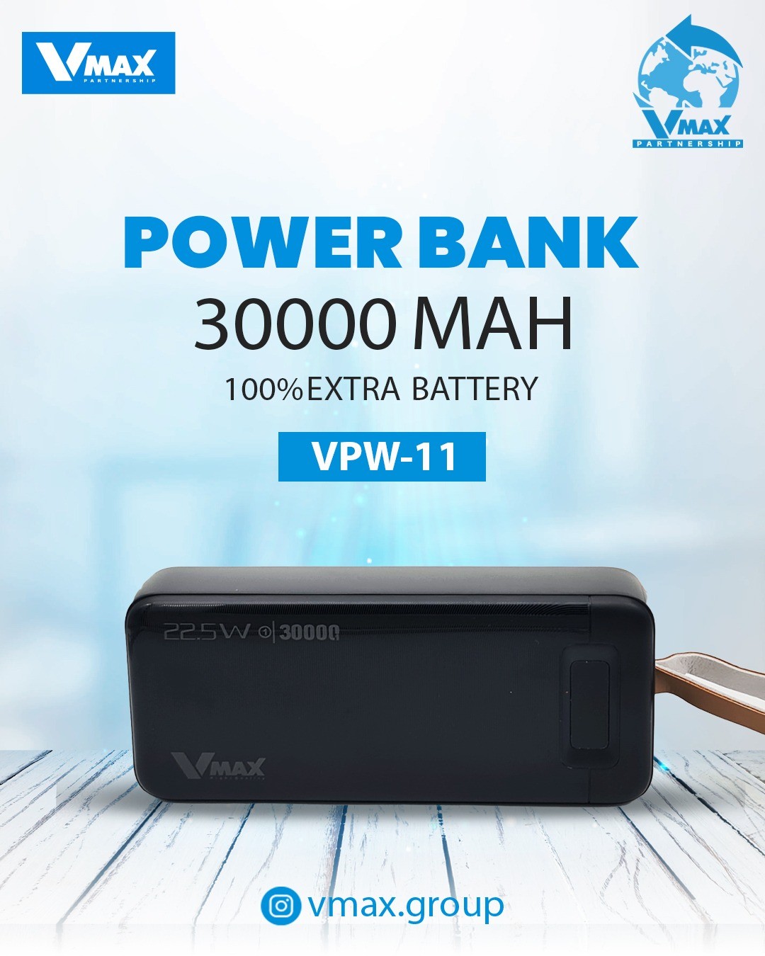 POWER BANK     22.5W  / 30000 MAH / FAST / LCD    بور بانك في ماكس فاست مع شاشة    V MAX    VPW 11