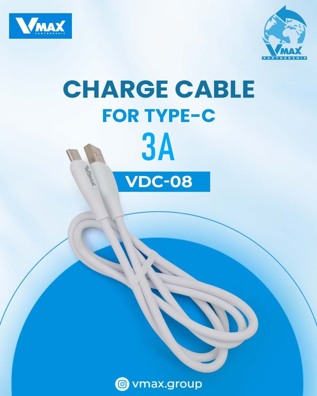 USB CABLE    3A / TYPE C / FAST     وصلة في ماكس سامسونغ فاست 3 امبير     V MAX    VDC 08