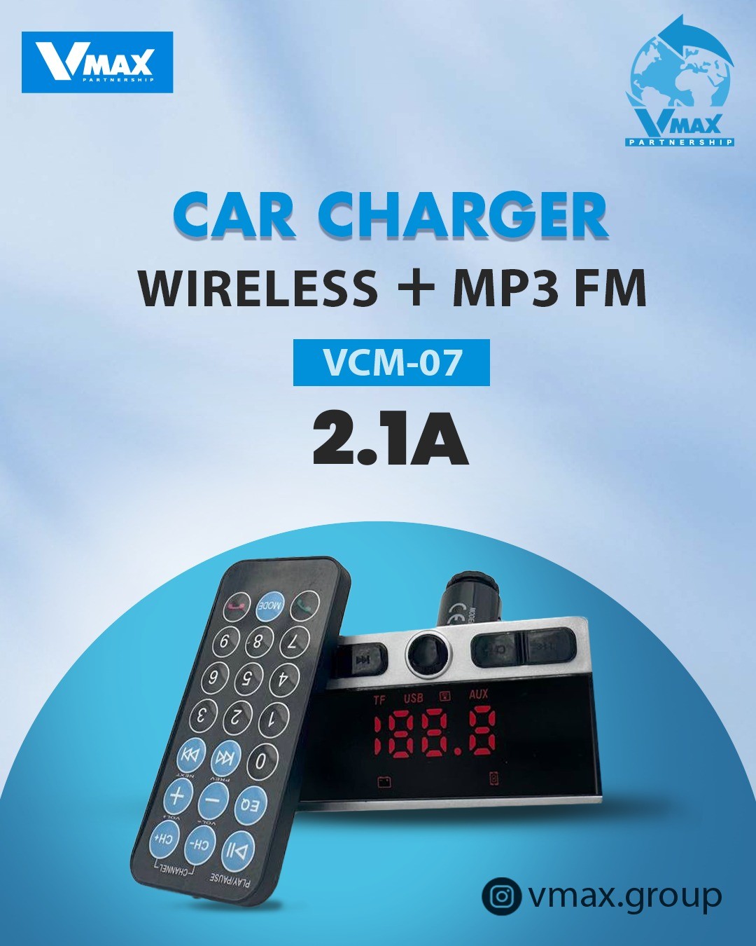 CAR MODULATER         موديلاتير سيارة مع بلوتوث     V MAX    VCM 07