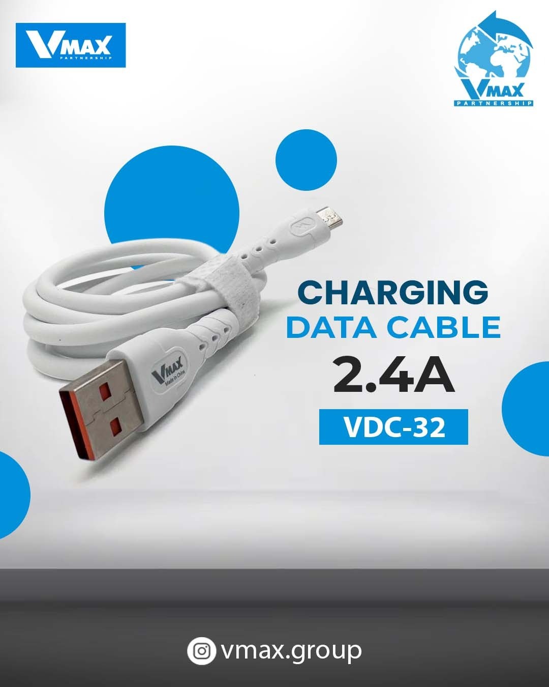USB CABLE    2.4A / MICRO / FAST    وصلة في ماكس سامسونغ 2.4 امبير فاست     V MAX    VDC 32