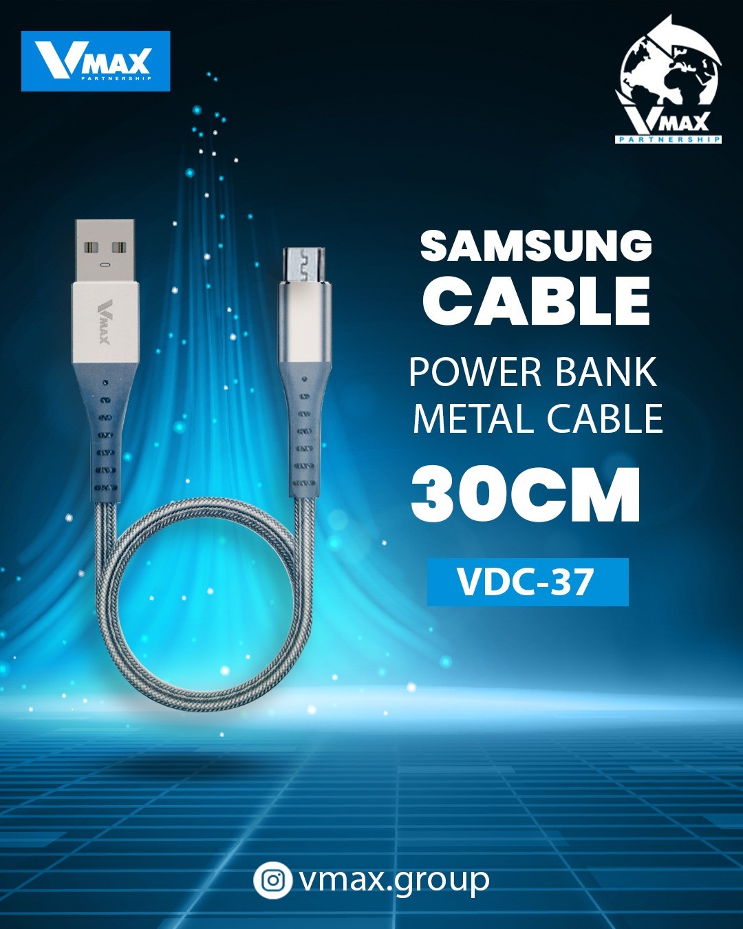 USB CABLE    3A / MICRO /  P BANK METAL / FAST     وصلة في ماكس بور بانك معدنية سامسونغ 3 امبير فاست     V MAX    VDC 37
