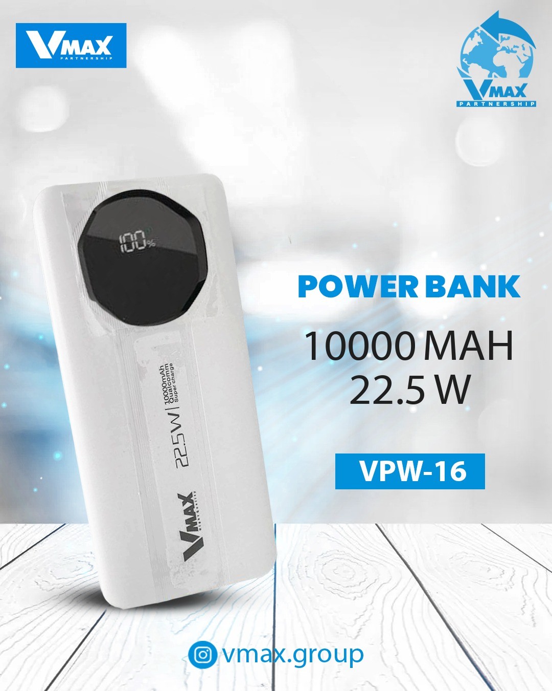 POWER BANK     22.5W  / 10000 MAH / FAST / LCD    بور بانك في ماكس فاست مع شاشة    V MAX    VPW 16