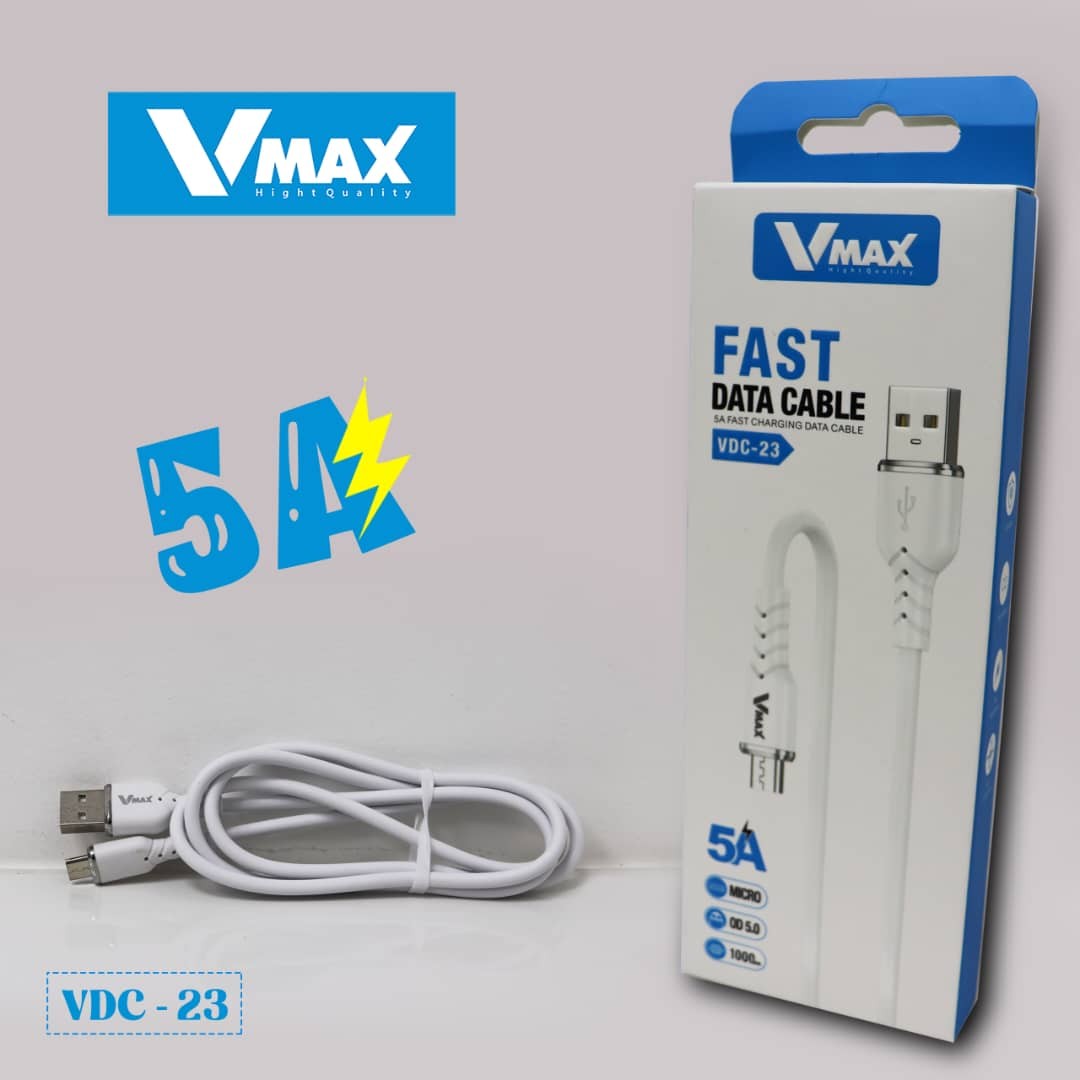 USB CABLE    5A / MICRO / FAST    وصلة في ماكس سامسونغ 5 امبير فاست     V MAX    VDC 23