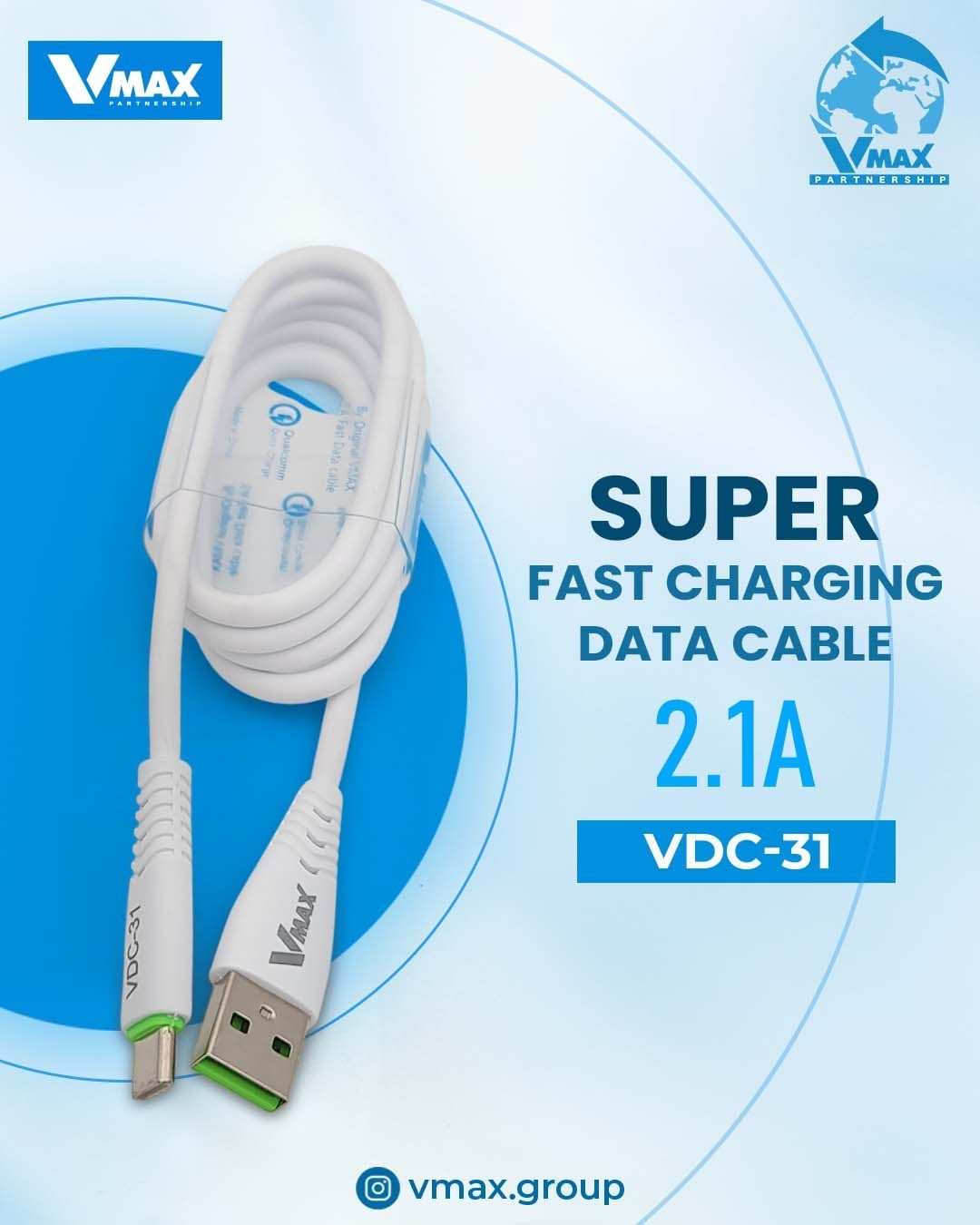 USB CABLE    2.1A / TYPE C / FAST    وصلة في ماكس تايب سي 2.1 امبير فاست     V MAX    VDC 31