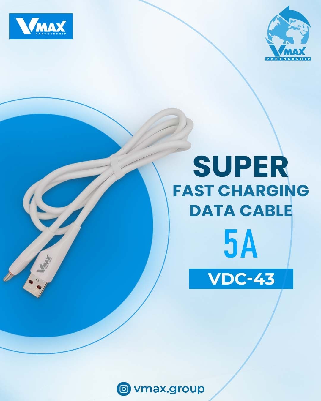 USB CABLE    2.1A / TYPE C / FAST    وصلة في ماكس تايب سي 2.1 امبير فاست     V MAX    VDC 43