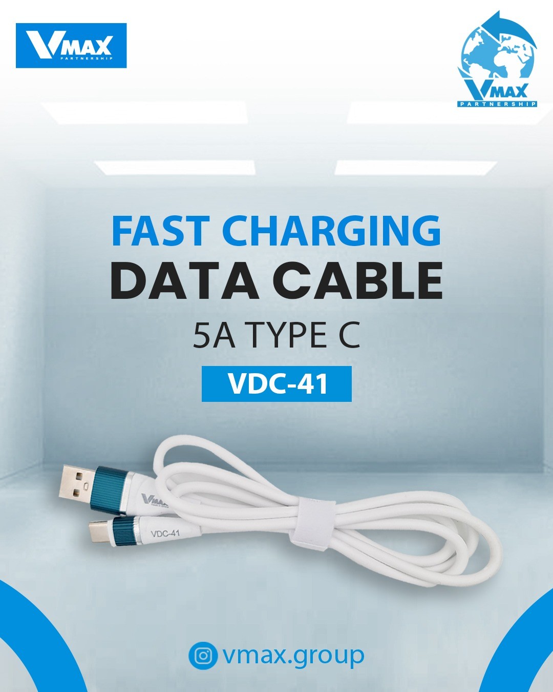 USB CABLE    2.4A / TYPE C / FAST    وصلة في ماكس تايب سي 2.4 امبير فاست    V MAX    VDC 41